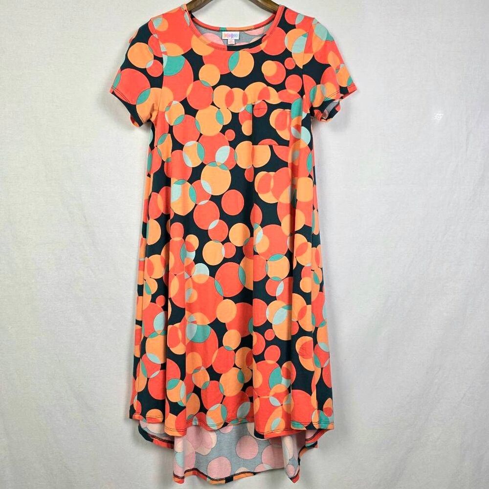 LuLaRoe Carly XS Polka Dot Hi Low Swing Dress
